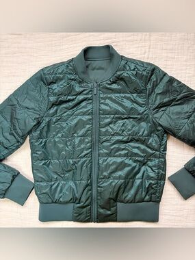 Lululemon Non-Stop Bomber Jacket Reversible Water-repellent Teal Green sz 6